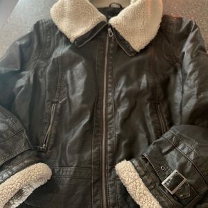 Brown faux leather jacket
